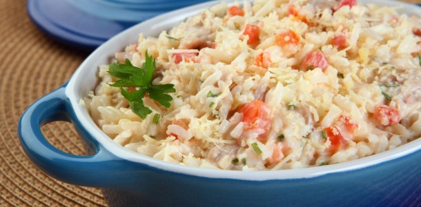 QUEM CRIA SEMPRE APRECIA NOVAS RECEITAS ARROZ CREMOSO DE FORNO